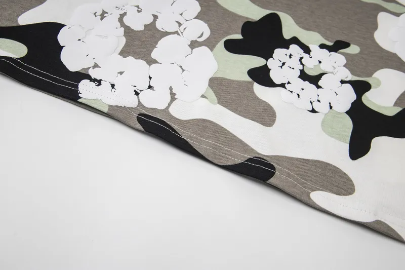 D316# ​​Top P132 D317# Pants P136 DENIM TEARS Kapok European and American fashion brand high quality correct version foam flocking camouflage printed short-sleeved suit Color Camouflage blue Camouflage powder Camouflage gray Camouflage apricot Camouflage green Size S-XL